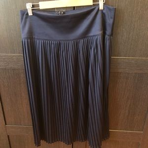 Navy Midi Pleated Skirt